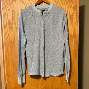 GAP Light Gray Striped Henley